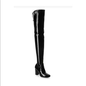 Kenneth Cole patent leather thigh high boots